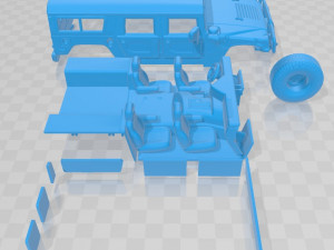 hummer h1 wagon printable car 3D Print Model