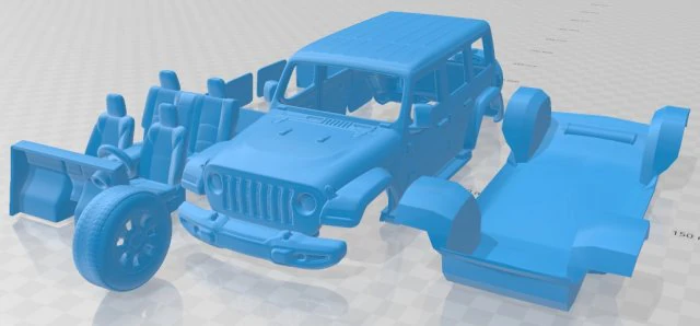 jeep wrangler illimit&eacute; sahara 2018 voiture imprimable Modèles 3D en vedette .c4d .max .obj .3ds .fbx .stl .blend 