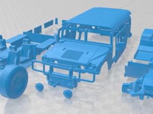 hummer h1 vagon yazdırılabilir araba 3D Baskı Modeli