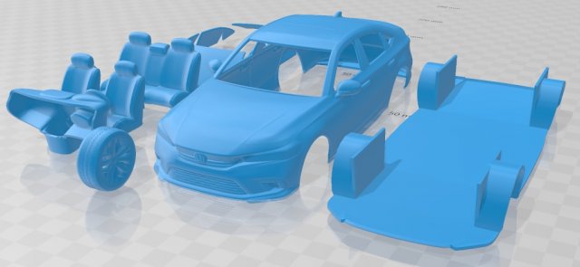 honda civic sedan touring us spec 2022 printable car 3D Принт Модель .c4d .max .obj .3ds .fbx .stl .blend 