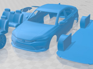 honda civic sedan touring us spec 2022 printable car 3Dプリントモデル