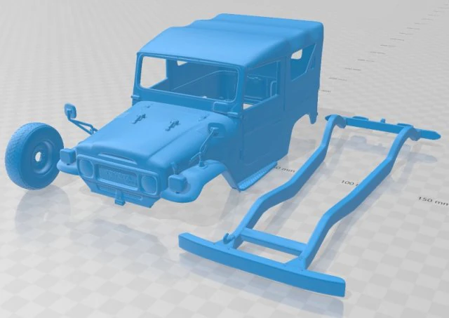 toyota land cruiser bj40 canvas 1979 printable body car 3D Print Model .c4d .max .obj .3ds .fbx .stl .blend 