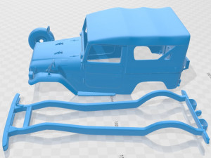 toyota land cruiser bj40 canvas 1979 printable body car 3Dプリントモデル