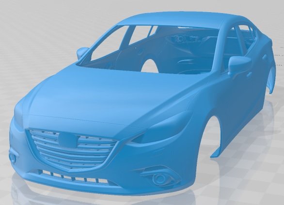 mazda 3 2018 printable body car 3D-printmodel .c4d .max .obj .3ds .fbx .stl .blend 