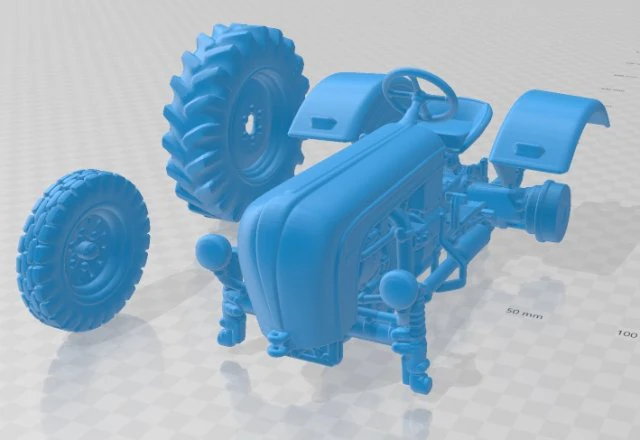 porsche diesel tractor p133 1956 printable 3D Print Model .c4d .max .obj .3ds .fbx .stl .blend 