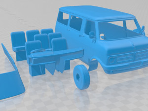bedford cf minibus 1972 printable van 3Dプリントモデル