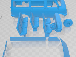 bedford cf minibus 1972 printable van 3Dプリントモデル