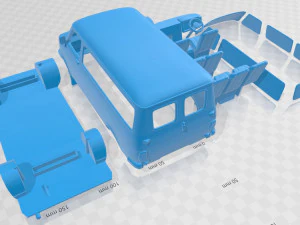 bedford cf minibus 1972 printable van 3D Print Model