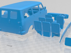 bedford cf minibus 1972 printable van 3Dプリントモデル