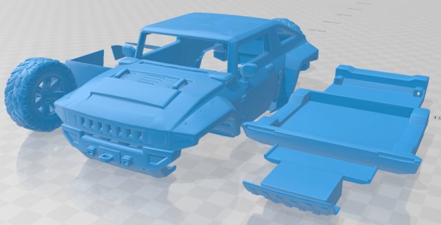 hummer hx printable car Modello di stampa 3D .c4d .max .obj .3ds .fbx .stl .blend 