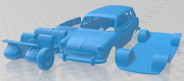volkswagen 1600 type 3 variant 1965 printable car Model do druku 3D .c4d .max .obj .3ds .fbx .stl .blend