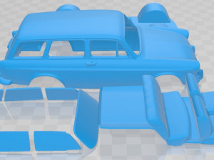volkswagen 1600 type 3 variant 1965 printable car Model do druku 3D