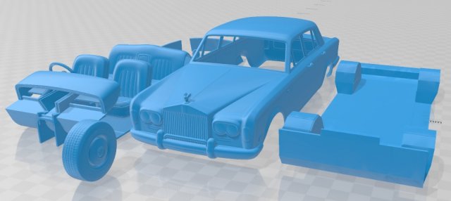 silver shadow 1965 printable car 3D 프린트 모델 .c4d .max .obj .3ds .fbx .stl .blend