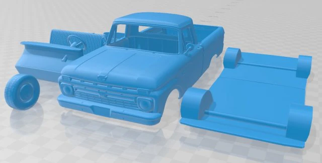 f 100 1966 printable car 3D Print Model .c4d .max .obj .3ds .fbx .stl .blend