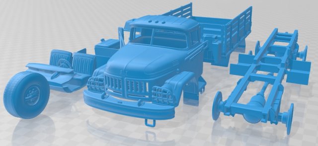 zil 131 1966 printable truck Modello di stampa 3D .c4d .max .obj .3ds .fbx .stl .blend