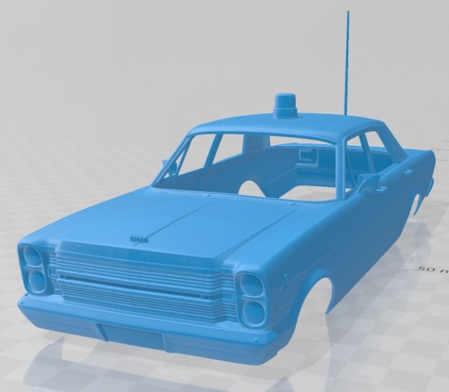 galaxie 500 sedan police 1966 printable body car 3D-printmodel .c4d .max .obj .3ds .fbx .stl .blend 
