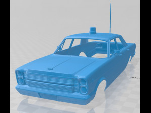 galaxie 500 sedan police 1966 printable body car 3D 프린트 모델