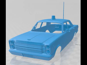 galaxie 500 sedan police 1966 printable body car 3D Print Model