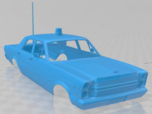 galaxie 500 sedan police 1966 printable body car 3D-printmodel