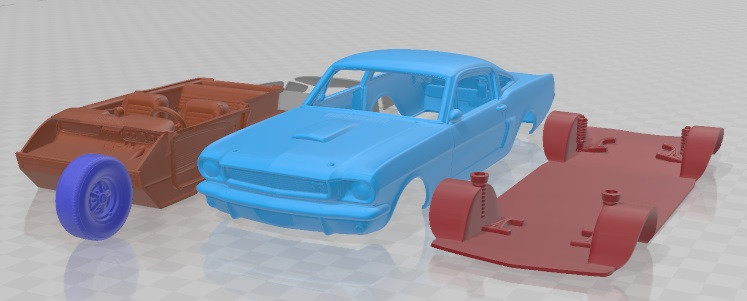 Mustang GT350H Shelby 1966 Printable Car 3D Baskı Modeli .c4d .max .obj .3ds .fbx .stl .blend 