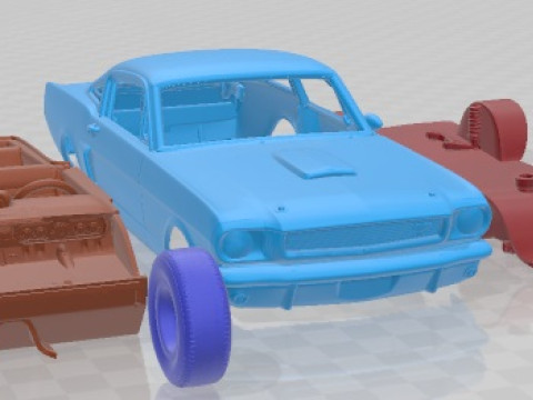 Mustang GT350H Shelby 1966 Printable Car 3D Baskı Modeli