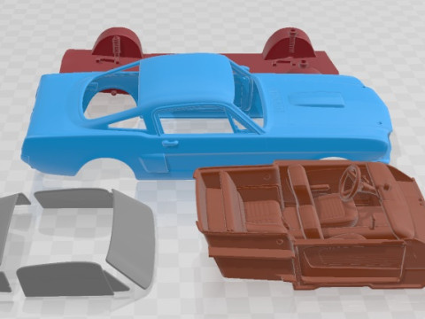 Mustang GT350H Shelby 1966 Printable Car 3D Baskı Modeli