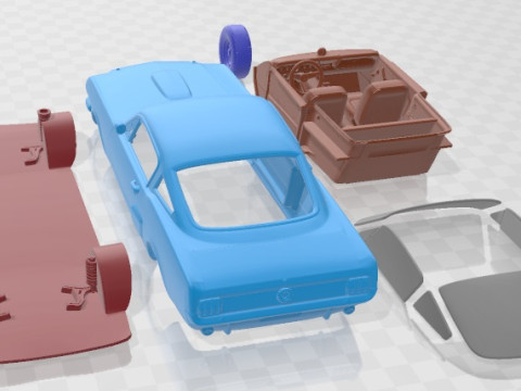 Mustang GT350H Shelby 1966 Printable Car 3D Baskı Modeli