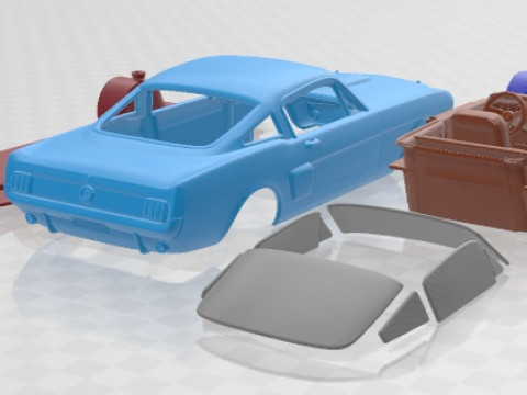 Mustang GT350H Shelby 1966 Printable Car 3D Baskı Modeli
