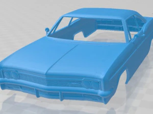 chevrolet impala ss spor coupe 1966 yazdırılabilir g&ouml;vdeli araba 3D Baskı Modeli