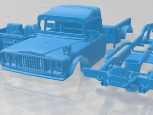 Jeep kaiser m715 olive drab ogre 1967 printable car 3D Baskı Modeli