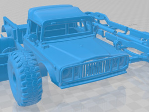Jeep kaiser m715 olive drab ogre 1967 printable car Modèles 3D en vedette