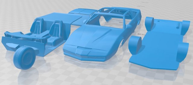 pontiac firebird kitt 1982 printable car 3D Baskı Modeli .c4d .max .obj .3ds .fbx .stl .blend 
