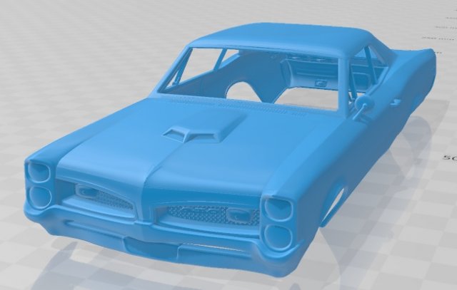 pontiac gto 1967 printable body car 3D Baskı Modeli .c4d .max .obj .3ds .fbx .stl .blend 