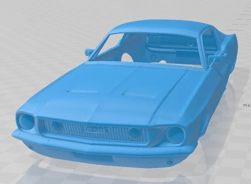 mustang gt 1967 printable body car 3D Print Model .c4d .max .obj .3ds .fbx .stl .blend 