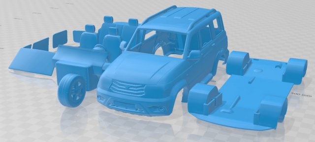 uaz patriot 3163 5 door 2014 printable car 3D 打印模型 .c4d .max .obj .3ds .fbx .stl .blend 