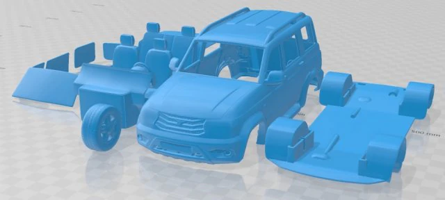 uaz patriot 3163 5 door 2014 printable car 3D Print Model .c4d .max .obj .3ds .fbx .stl .blend