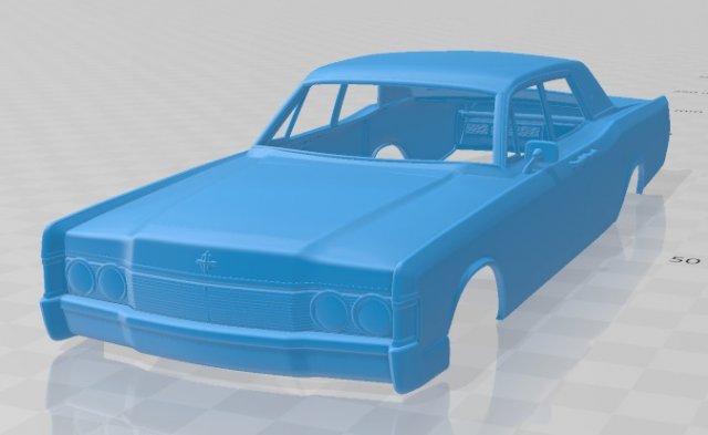 lincoln continental sedan 1968 printable body car Model do druku 3D .c4d .max .obj .3ds .fbx .stl .blend 