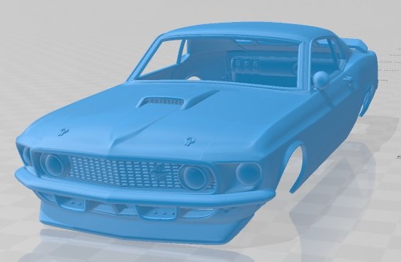 mustang john bowe 1969 printable body car 3D Baskı Modeli .c4d .max .obj .3ds .fbx .stl .blend