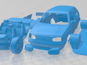 volkswagen golf 1993 printable car Modèles 3D en vedette
