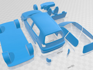 volkswagen polo 1994 5 doors printable car 3D Baskı Modeli