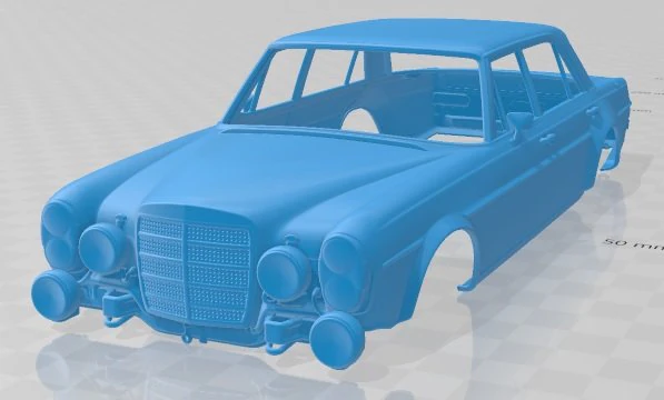 mercedes benz 300 sel amg red pig 1969 printable body car 3D Print Model .c4d .max .obj .3ds .fbx .stl .blend 