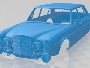mercedes benz 300 sel amg red pig 1969 printable body car 3D Print Model