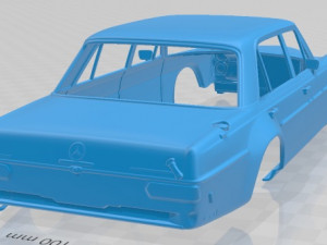 mercedes benz 300 sel amg red pig 1969 printable body car 3D printmodel