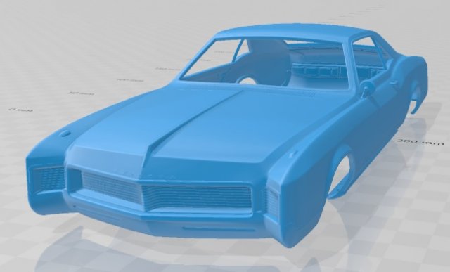 buick riviera 1966 printable body car 3D 프린트 모델 .c4d .max .obj .3ds .fbx .stl .blend 