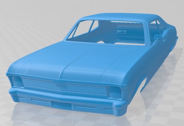 chevrolet nova 1969 printable body car Modello di stampa 3D .c4d .max .obj .3ds .fbx .stl .blend 
