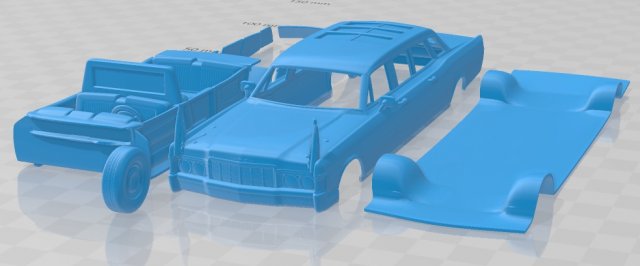 lincoln continental us presidential state 1969 printable car 3Dプリントモデル .c4d .max .obj .3ds .fbx .stl .blend