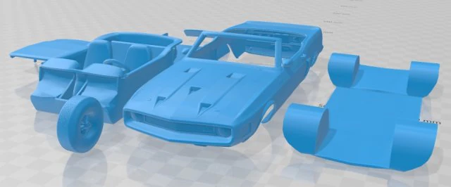 mustang shelby gt500 convertible 1969 printable car 3D Print Model .c4d .max .obj .3ds .fbx .stl .blend 