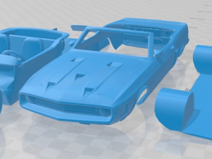 mustang shelby gt500 convertible 1969 printable car 3D Print Model