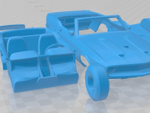 mustang shelby gt500 convertible 1969 printable car Model Cetak 3D