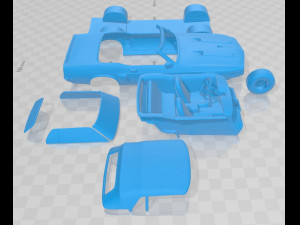 mustang shelby gt500 convertible 1969 printable car Model Cetak 3D
